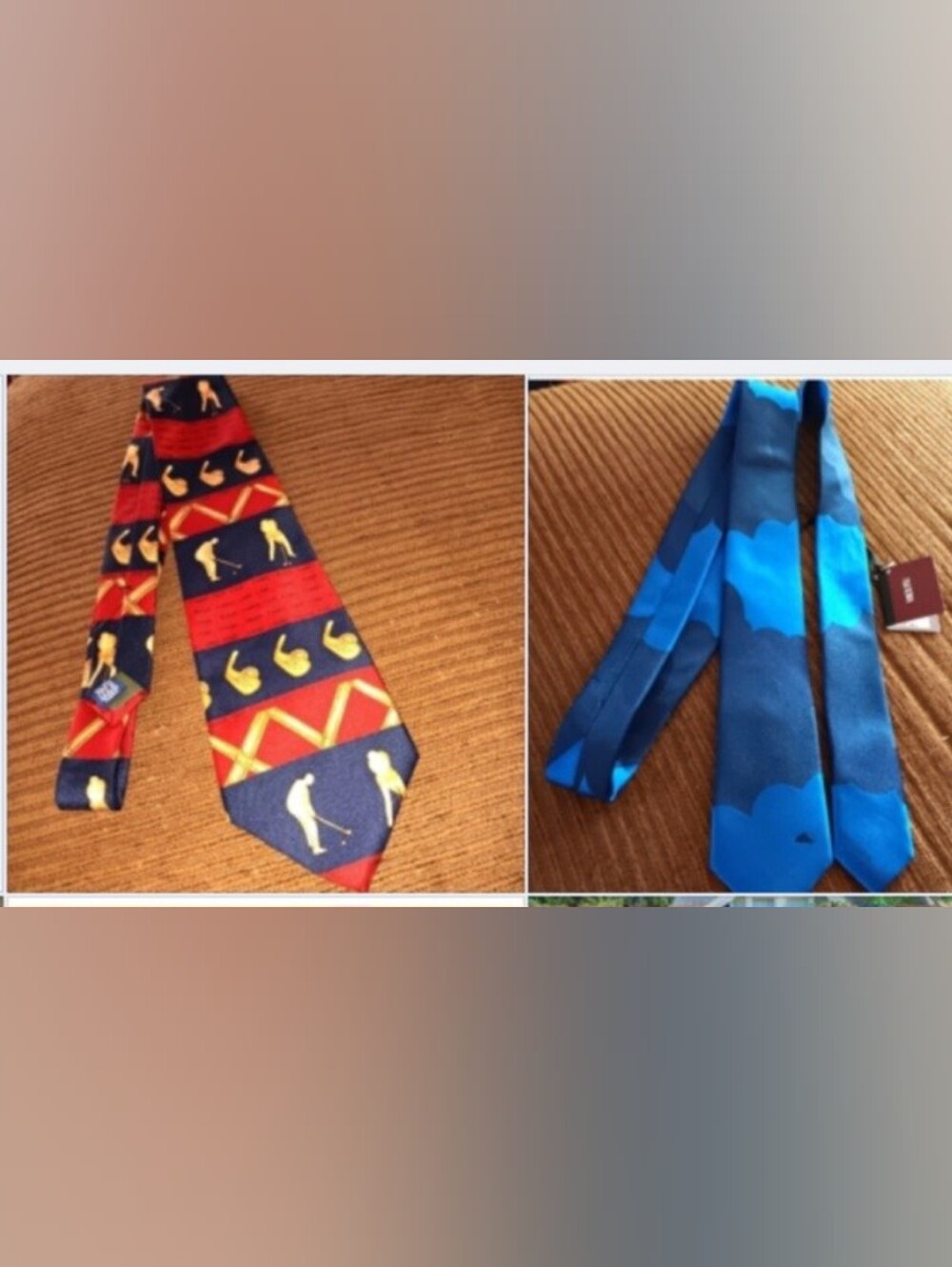 Pair of Men's Ties ■ Chaps Golf Tie & NWT Blue Print